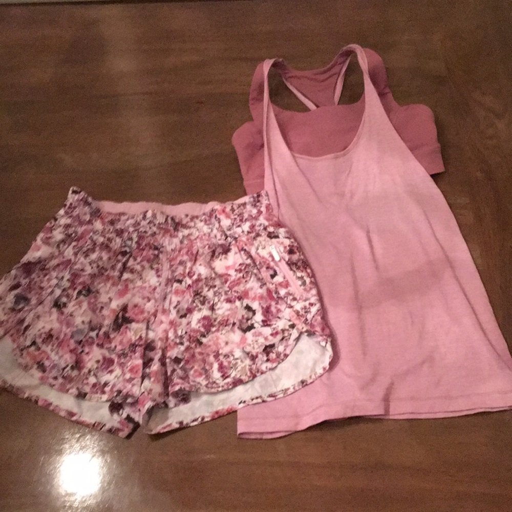 Lululemon tank 6 and shorts set size 8